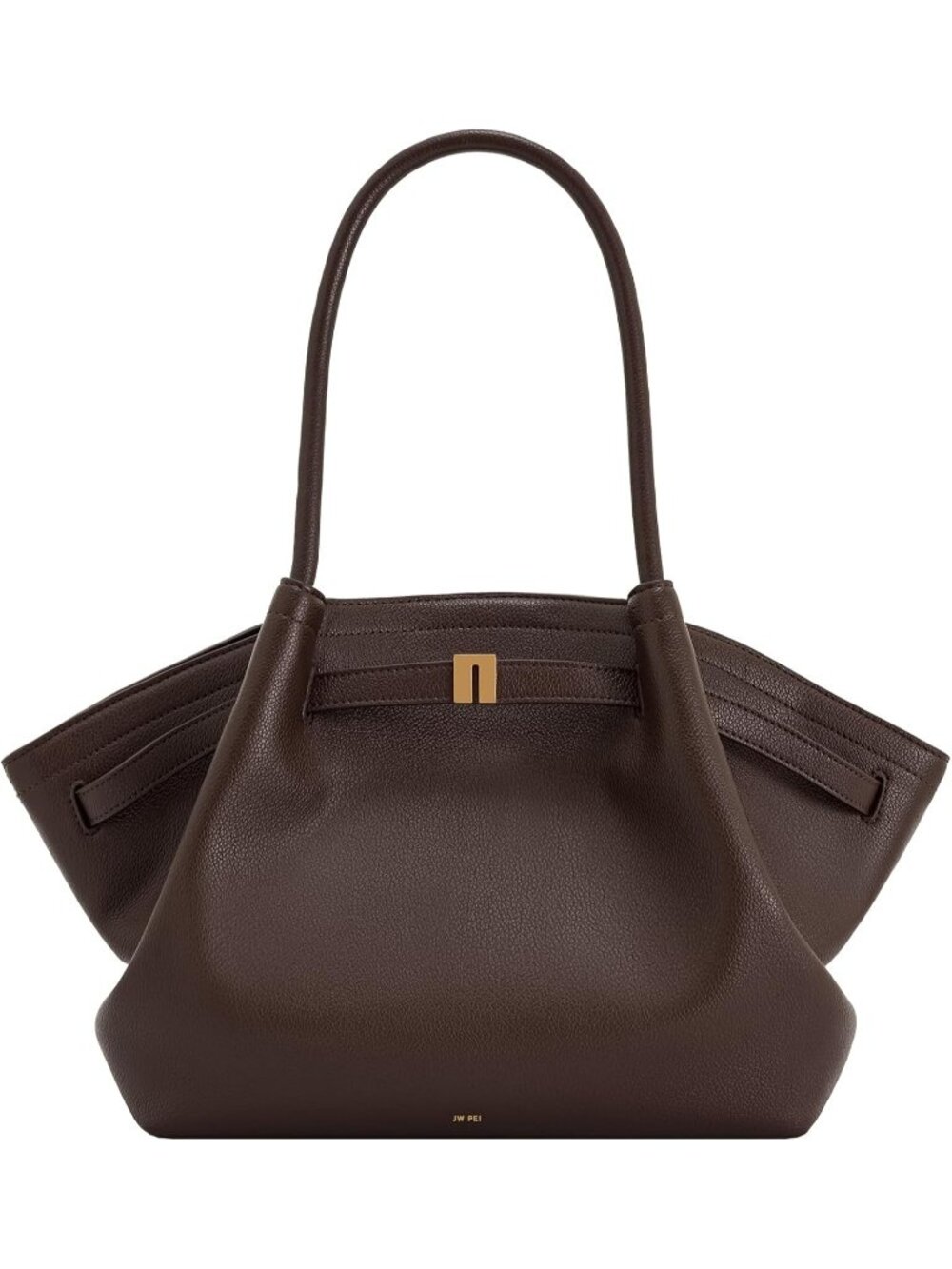 Women's Dark Brown Faux Leather Casual Hana Medium Tote Bag For Keys and Wallet